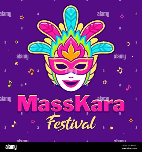 Banner for Masskara Festival in Bacolod, Philippines. Traditional carnival mask symbol. Vector ...