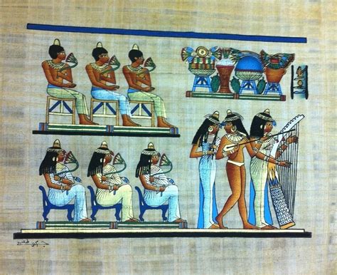 Ancient Royal Musicians ORIGINAL HAND PAINTED PAPYRUS 12"x16" (30x40 CM ...