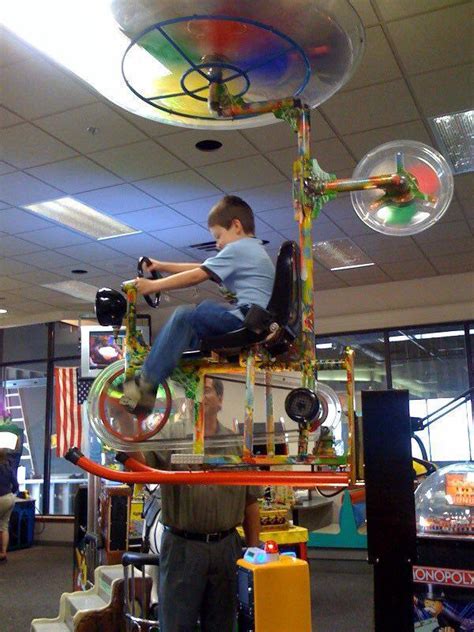 Does anybody remember these flying bicycle rides in Chuck E. Cheese : r/nostalgia