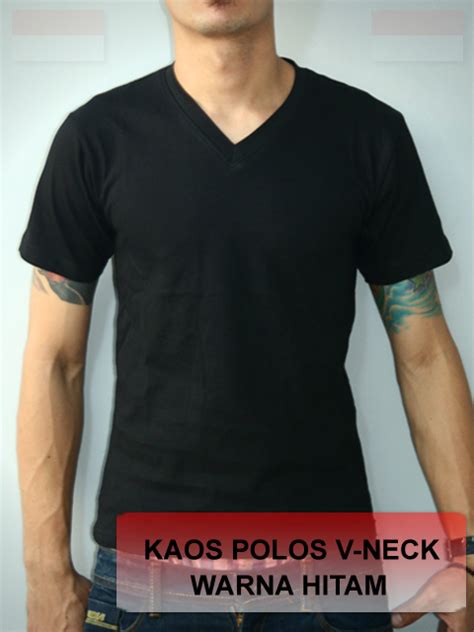 Kaos Polos V-neck - Hitam - Grosir Kaos Polos,Lagran Polos,Sweater Polos,Polo Polos Murah