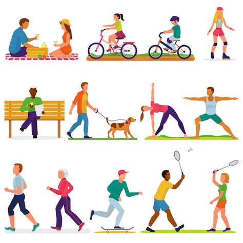 Premium Vector | Active people vector woman or man character in sport ...