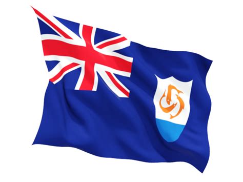 Fluttering flag. Illustration of flag of Anguilla