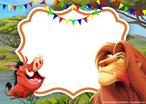 FREE Lion King Invitation Template – FREE Printable Birthday Invitation Templates – Bagvania