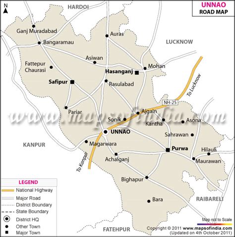 Unnao Road Map, Road Map of Unnao