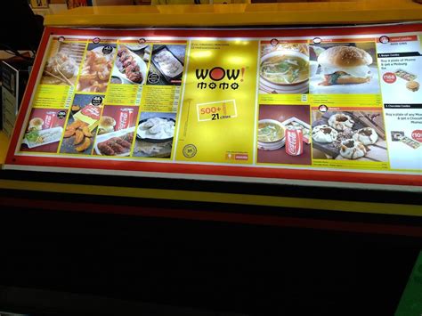 Menu at Wow Momo, Chennai, International Airport