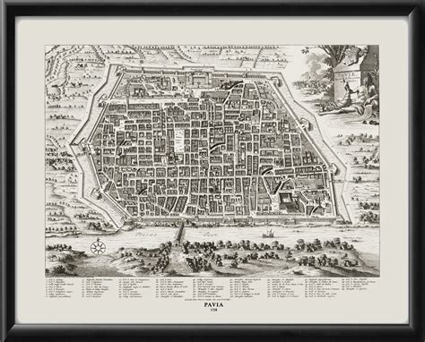 Pavia Italy 1728 Restored Map | Vintage City Maps