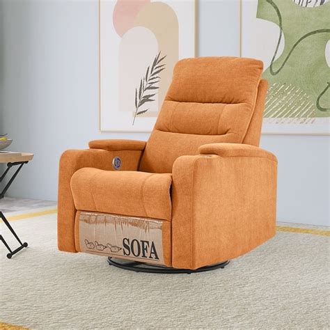 Electric Power Swivel Rocking Recliner Sofa Chair with USB Charge Port ...