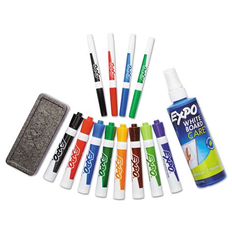 EXPO Dry Erase Marker/Eraser/Cleaner, Chisel/Fine, Assorted, 12/Set - Walmart.com - Walmart.com