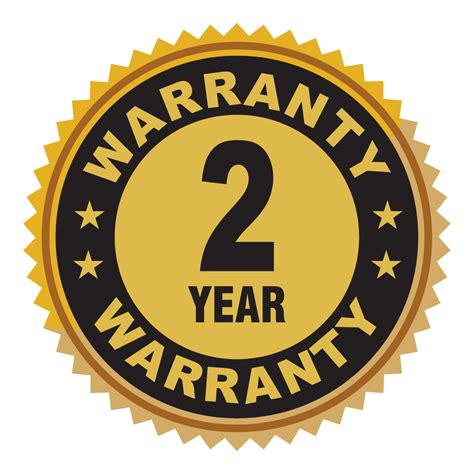 Two year warranty icon, 2 year warranty badge, mark, seal, stamp, label ...