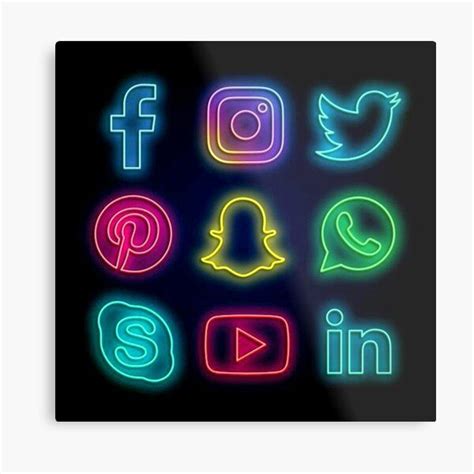 Neon Social Media Icons Social Media Icons Media Icon