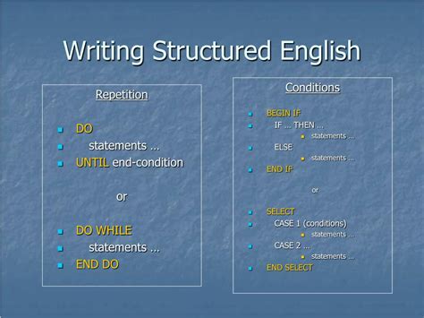 PPT - Structured English PowerPoint Presentation, free download - ID:303189