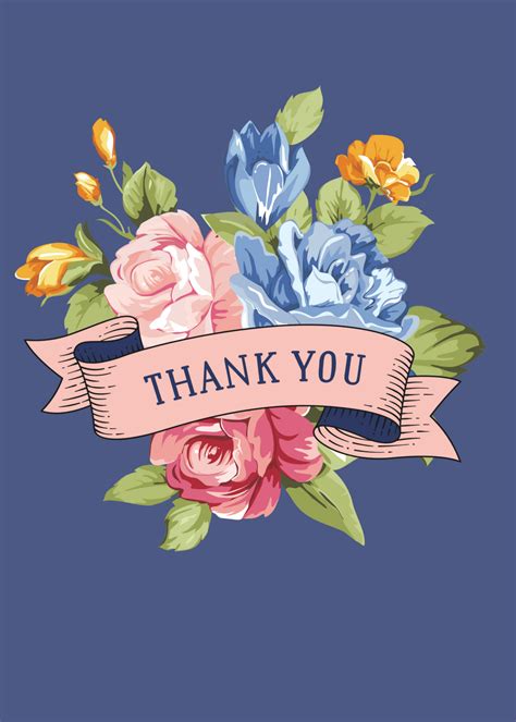 Thank you flowers bouquet dark purple customizable card template | Shutterstock