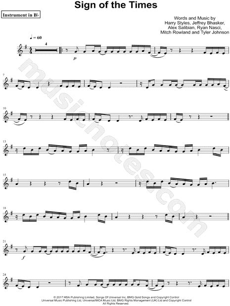 Harry Styles Sign Of The Times Piano Chords - Sheet and Chords Collection