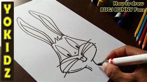 Draw BUGS BUNNY Face - How to Draw (In 5 Minutes)