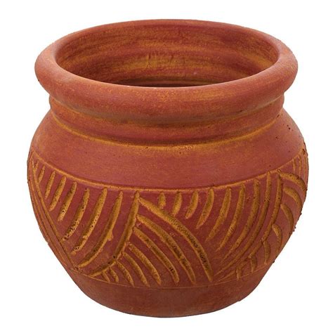 Margo Garden Products 12-1/2 in. Round Terra Cotta Cabral Clay Pot-LE 2113-02 - The Home Depot