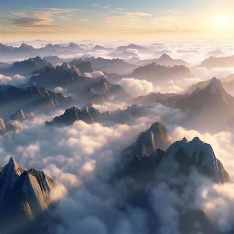 Premium AI Image | a sunrise over the mountains