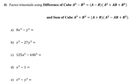 Solved 3) Factor trinomials using Perfect Square Formula A2 | Chegg.com