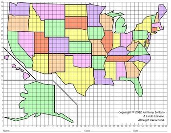 United States Map in Coordinates:Distance Learning by Anthony and Linda Iorlano