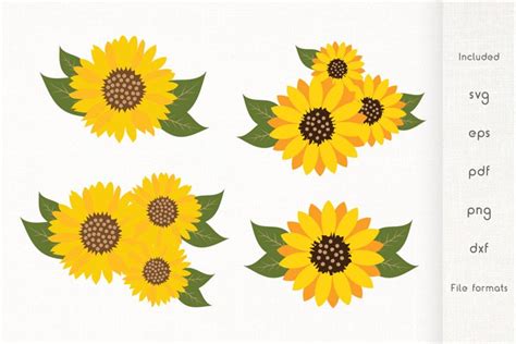 Sunflowers SVG - Sunflower With Leaves - Vector (693476)