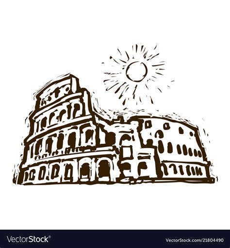 Colosseum in rome italy hand drawn sketch Vector Image