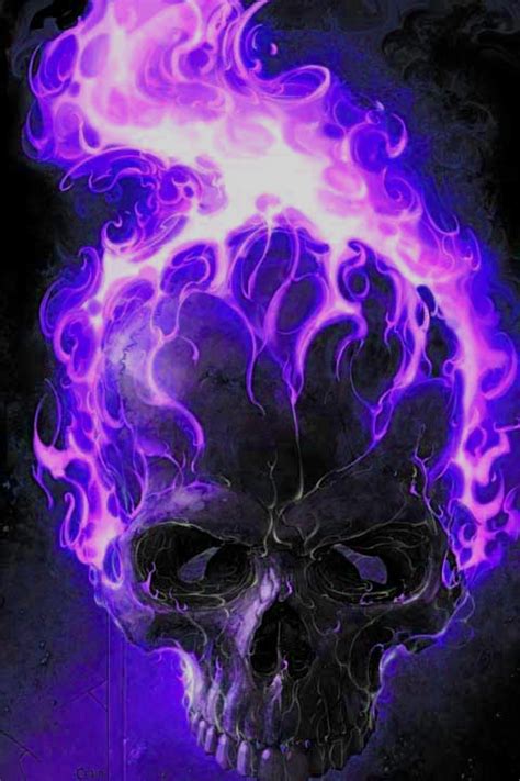 purple flamed skull by gchj555 on DeviantArt