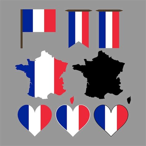 Premium Vector | France France map and flag Vector illustration