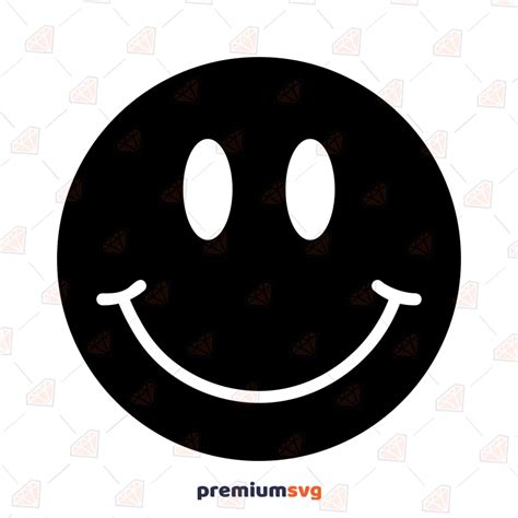 Black Smiley Face Emoji SVG, Basic Smile Clipart SVG Instant Download ...