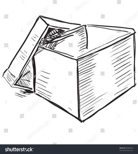 Open Box Hand Drawing Cartoon Sketch Stock Vector (Royalty Free) 85880965 | Shutterstock