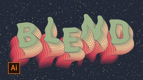 3D Blend Text Effect in Adobe Illustrator - YouTube in 2020 (With images) | Blend tool, Adobe ...