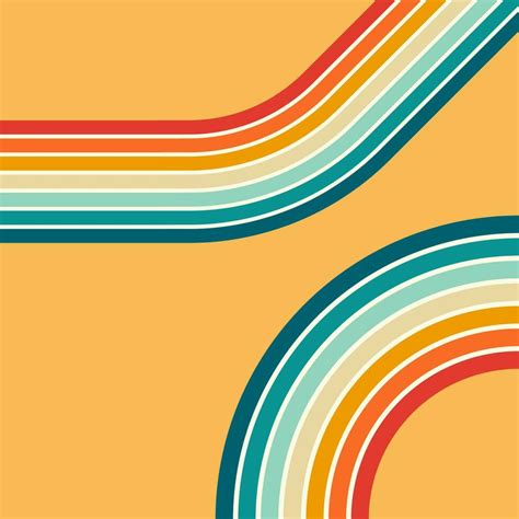 retro vintage 70s style stripes background poster lines. shapes vector ...