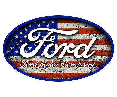 American Flag with Ford emblem Sticker Grunge Vinyl Decal Car Truck | eBay