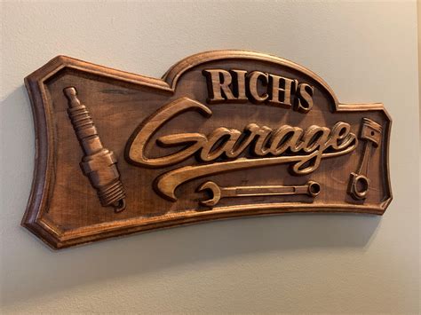 Garage or Shop 3d Wood Carved Sign - Etsy