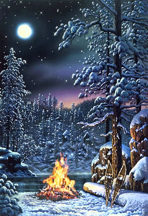 Зимний пейзаж автор анимации Natali | Winter animation, Winter scenes, Winter pictures