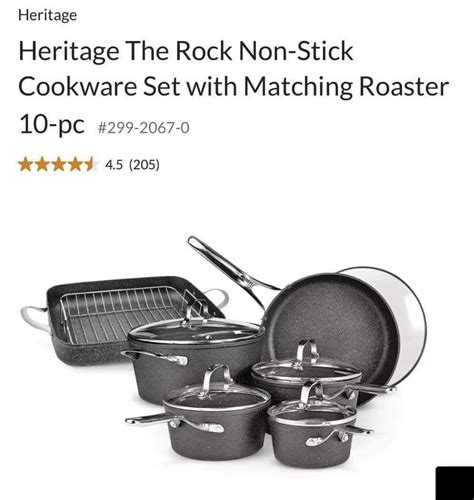 Heritage The Rock Non-Stick Cookware Set, TV & Home Appliances, Kitchen ...