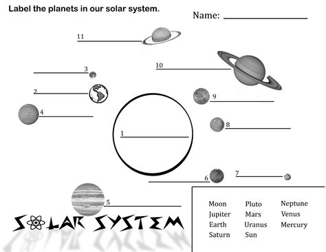 Solar System Worksheets For Kids