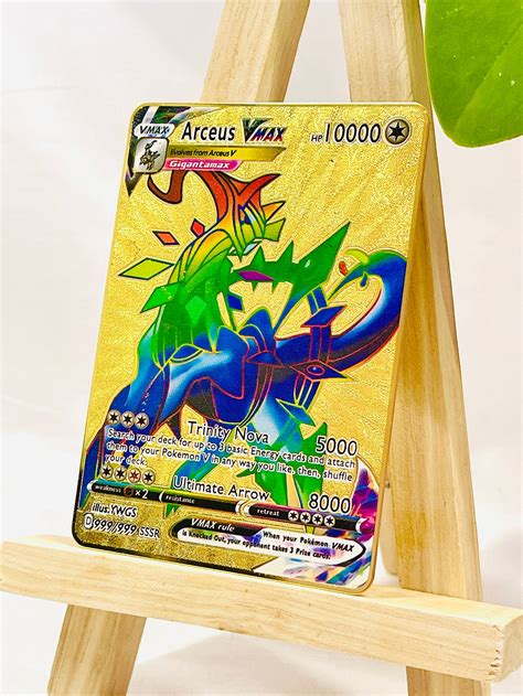 Arceus VMAX Gold Metal Pokémon Card Arceus Tribute Card - Etsy UK