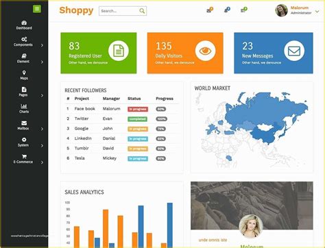 Admin Dashboard Template Free Download Of 10 Inspiring Admin Dashboard ...