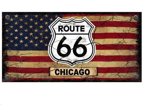 Route 66 Chicago Sign Reproduction Vintage style Route 66 Road sign ...