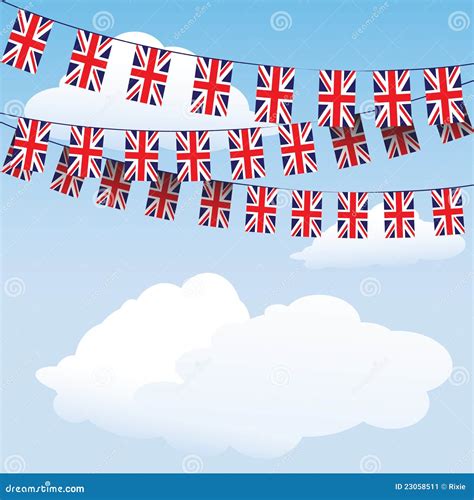 Union Jack bunting flags stock vector. Illustration of background ...