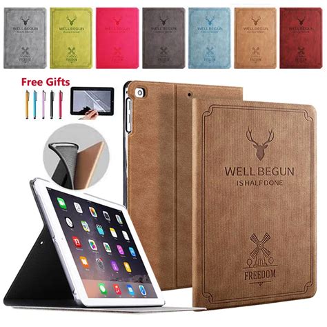 Case For iPad Pro 11 2018 Retro PU Leather Magnetic Case Flip Stand Smart Cover Auto Sleep Wake ...