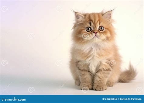 Cute Persian Cat Kitten Looking at Camera, Front View Stock Illustration - Illustration of ...