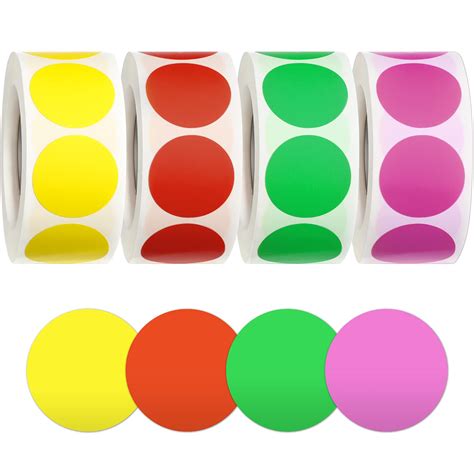 Buy 2000 Pieces Dot Stickers Colored Circle Round Removable Color-Code ...