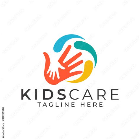 Kids Care Logo Design Vector Template Stock Vector | Adobe Stock