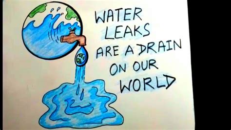 Easy drawing for Water conservation // Save earth save water // drawing ...