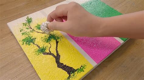 How to paint 3 Different Trees for Beginners / Simple Acrylic Painting Techniques - YouTube