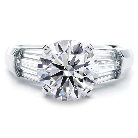 Three Baguette Side Wide Diamond Setting | New York Jewelers Chicago