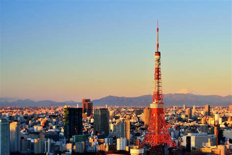 Tokyo Tower And Mt Fuji At Sunrise by Vladimir Zakharov