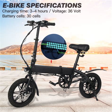 Megawheels e-Bike 14'' Inch Folding Electric Bike City Scooter 36V 250W ...