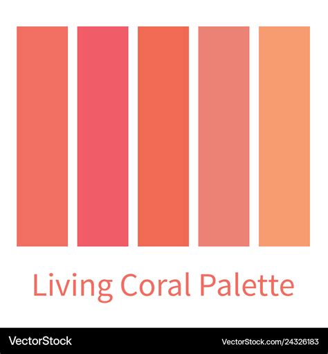 Coral color palette color gradation swatch coral Vector Image