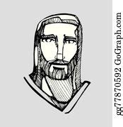 900+ Royalty Free Jesus Face Clip Art - GoGraph